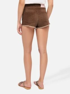 MC2 Saint Barth Musa Denim Shorts With Animalier Print -MC2 Saint Barth Shop UID MUS000106543H WOMAN SHORTPANT BROWN ANIMALIER MC2 3