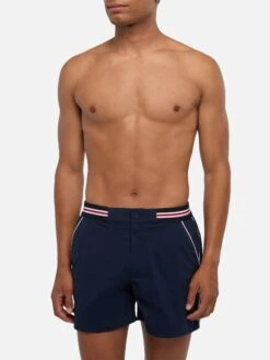 MC2 Saint Barth Navy Blue Fitted Cut Swim Shorts Nad -MC2 Saint Barth Shop UID NAD000200027B MAN SWIMSHORT BLUE MC2 MC2 1