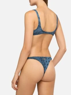 MC2 Saint Barth Naomi Cheeky Swim Briefs With Bandanna Print - Naima Crinkle Classic Bralette Top With Bandanna Print -MC2 Saint Barth Shop UID NAI000904450H WOMAN TOPBIKINI SKY BANDANNA MC2 3
