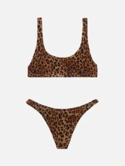 MC2 Saint Barth Crinkle Bralette Bikini Naima Naomi With Animalier Print