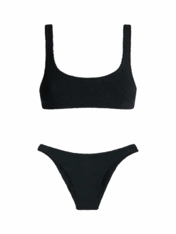 MC2 Saint Barth Black Crinkle Bralette Bikini Naima Elise