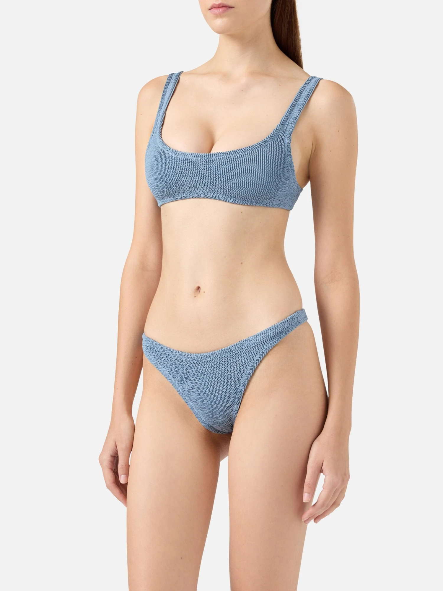 MC2 Saint Barth Naomi Avio Blue Crinkle Cheeky Swim Briefs - Naima Avio Blue Crinkle Classic Bralette Top 4 MC2 Saint Barth Naomi Avio Blue Crinkle Cheeky Swim Briefs - Naima Avio Blue Crinkle Classic Bralette Top - Image 2
