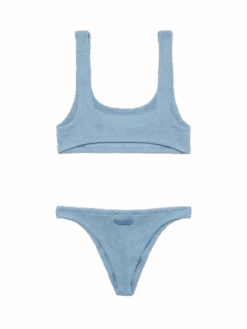 MC2 Saint Barth Avio Blue Lurex Crinkle Classic Bralette Bikini Naima Naomi -MC2 Saint Barth Shop UID NAIM00204473H WOMAN TOPBIKINI SKY 0 0 5
