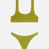 MC2 Saint Barth Naomi Pistachio Crinkle Cheeky Swim Briefs - Naima Pistachio Crinkle Classic Bralette Top
