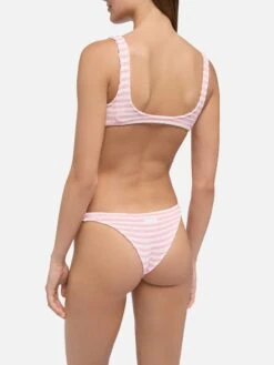 MC2 Saint Barth Crinkle Classic Bralette Bikini Naima Naomi With Striped Print -MC2 Saint Barth Shop UID NAIM00206293H WOMAN TOPBIKINI PINK STRIPES MC2 3