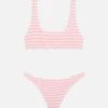 MC2 Saint Barth Crinkle Classic Bralette Bikini Naima Naomi With Striped Print -MC2 Saint Barth Shop UID NAIM00206293H WOMAN TOPBIKINI PINK STRIPES MC2 4