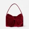 MC2 Saint Barth Burgundy Velvet Bag Nana With Maxi Bow -MC2 Saint Barth Shop UID NANA00100484G ACCESSORY BAG RED 20240920143500 1