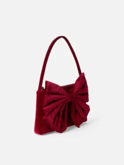 MC2 Saint Barth Burgundy Velvet Bag Nana With Maxi Bow -MC2 Saint Barth Shop UID NANA00100484G ACCESSORY BAG RED 20240920143500 3