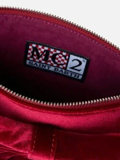 MC2 Saint Barth Burgundy Velvet Bag Nana With Maxi Bow -MC2 Saint Barth Shop UID NANA00100484G ACCESSORY BAG RED 20240920143500 5