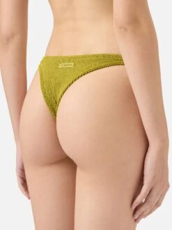 MC2 Saint Barth Naomi Pistachio Crinkle Cheeky Swim Briefs - Naima Pistachio Crinkle Classic Bralette Top -MC2 Saint Barth Shop UID NAO000605765H WOMAN BOTTOMBIKINI GREEN PLAIN.COLOR MC2 1