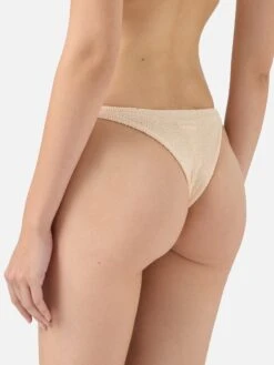 MC2 Saint Barth Bandeau Bikini Yulia Naomi In Crinkle Beige -MC2 Saint Barth Shop UID NAO000605835H WOMAN BOTTOMBIKINI BEIGE PLAIN.COLOR MC2 1