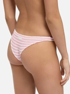 MC2 Saint Barth Crinkle Classic Bralette Bikini Naima Naomi With Striped Print -MC2 Saint Barth Shop UID NAO000606293H WOMAN BOTTOMBIKINI PINK STRIPES MC2 1