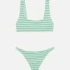 MC2 Saint Barth Crinkle Classic Bralette Top Naima Naomi With Striped Print -MC2 Saint Barth Shop UID NAO000606294H WOMAN BOTTOMBIKINI GREEN STRIPES MC2 4