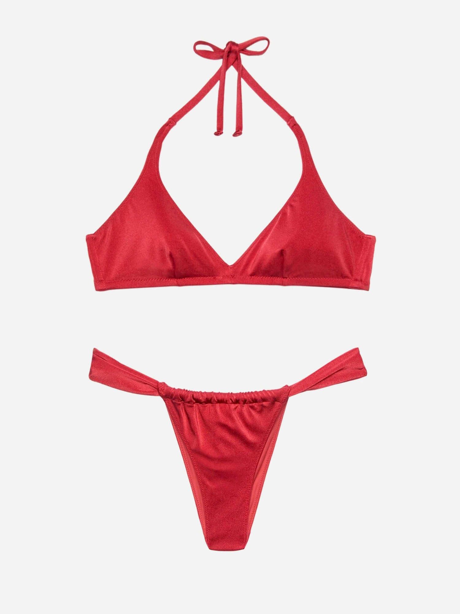 MC2 Saint Barth Noelle Shimmer Brick Red Cheekiest Swim Briefs - Gaia Shimmer Brick Red Triangle Bralette Top 3 MC2 Saint Barth Noelle Shimmer Brick Red Cheekiest Swim Briefs - Gaia Shimmer Brick Red Triangle Bralette Top