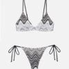MC2 Saint Barth Norah Raschel Chevron Cheeky Swim Briefs - Paloma Raschel Knit Scoop Bralette With Wave Pattern -MC2 Saint Barth Shop UID NORA00102399H WOMAN BOTTOM BLACK CHEVRON MC2 4