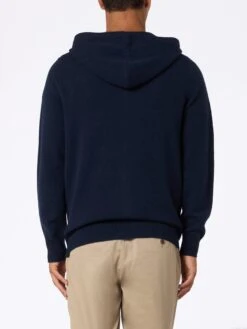 MC2 Saint Barth Man Navy Blue Lambswool Hooded Sweater Notting -MC2 Saint Barth Shop UID NOT000100845G STBM KNITWEAR BLUE 2