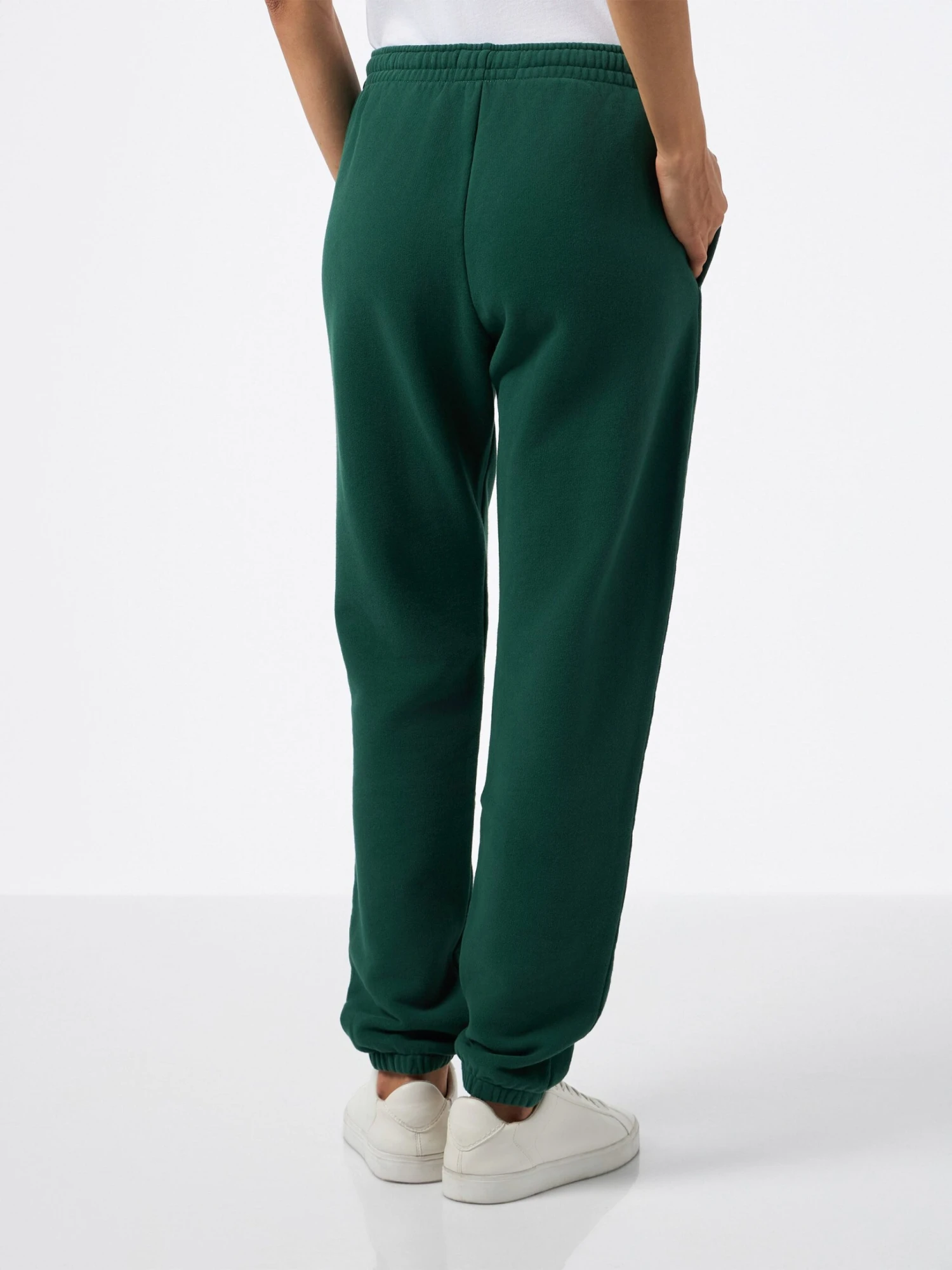 MC2 Saint Barth Woman British Green Cotton Fleece Jogger Pants Odalys 4 MC2 Saint Barth Woman British Green Cotton Fleece Jogger Pants Odalys - Image 2