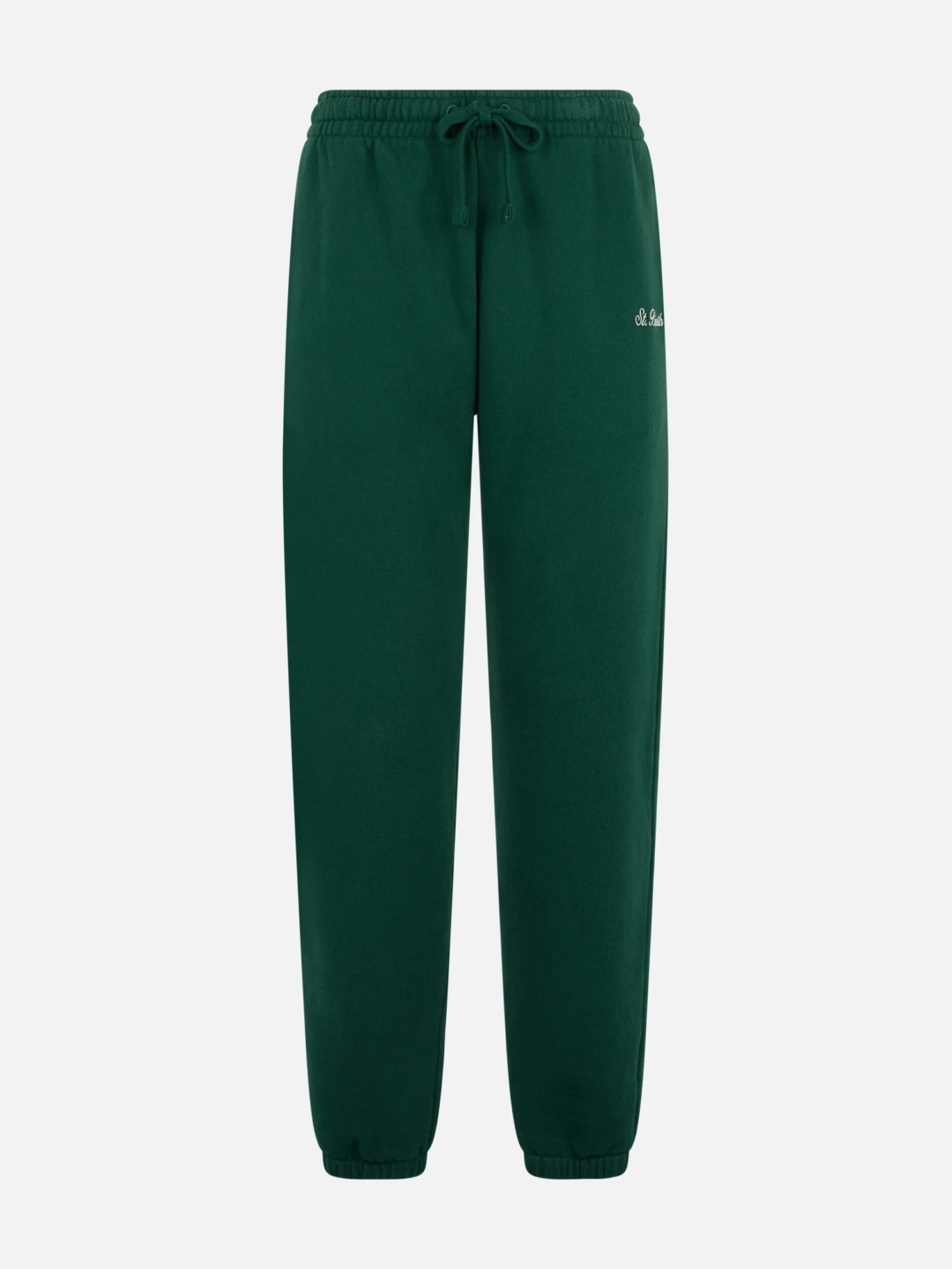 MC2 Saint Barth Woman British Green Cotton Fleece Jogger Pants Odalys 6 MC2 Saint Barth Woman British Green Cotton Fleece Jogger Pants Odalys - Image 4
