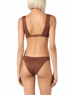 MC2 Saint Barth Woman Brown Heatsealed Scooped Bikini Ofelia Reanna -MC2 Saint Barth Shop UID OFE00105197F WOMAN TOP BROWN 2
