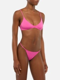 MC2 Saint Barth Scooped Bralette Bikini Paloma Jodene In Fuchsia With Cheeky Swim Briefs -MC2 Saint Barth Shop UID PALO00100142H WOMAN TOPBIKINI PINK PLAIN.COLOR MC2 1