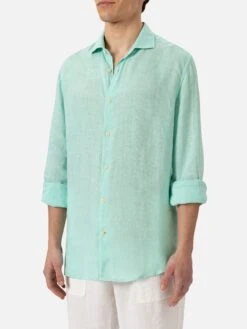 MC2 Saint Barth Sage Green Linen Shirt Pamplona