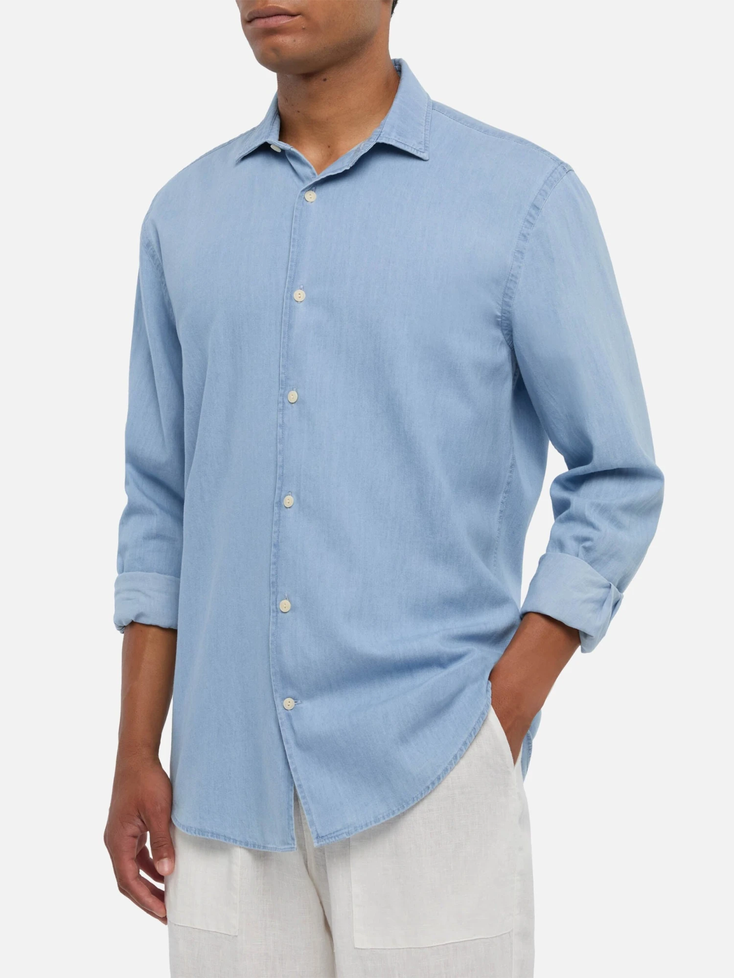 MC2 Saint Barth Light Denim Blue Chambray Shirt Pamplona 3 MC2 Saint Barth Light Denim Blue Chambray Shirt Pamplona