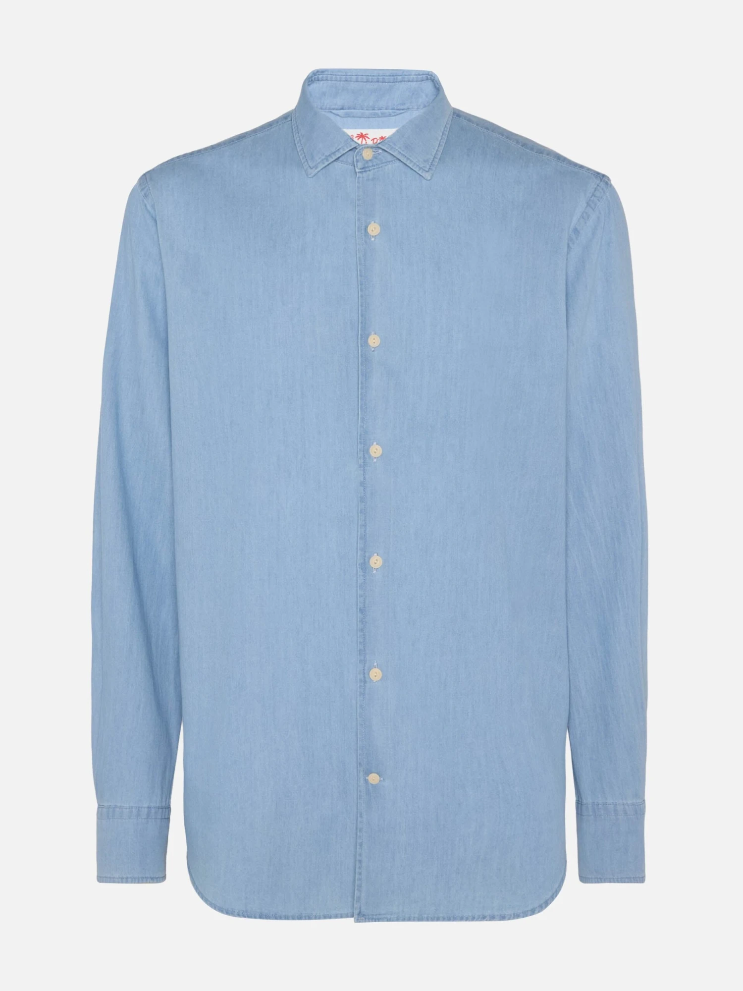 MC2 Saint Barth Light Denim Blue Chambray Shirt Pamplona 6 MC2 Saint Barth Light Denim Blue Chambray Shirt Pamplona - Image 4