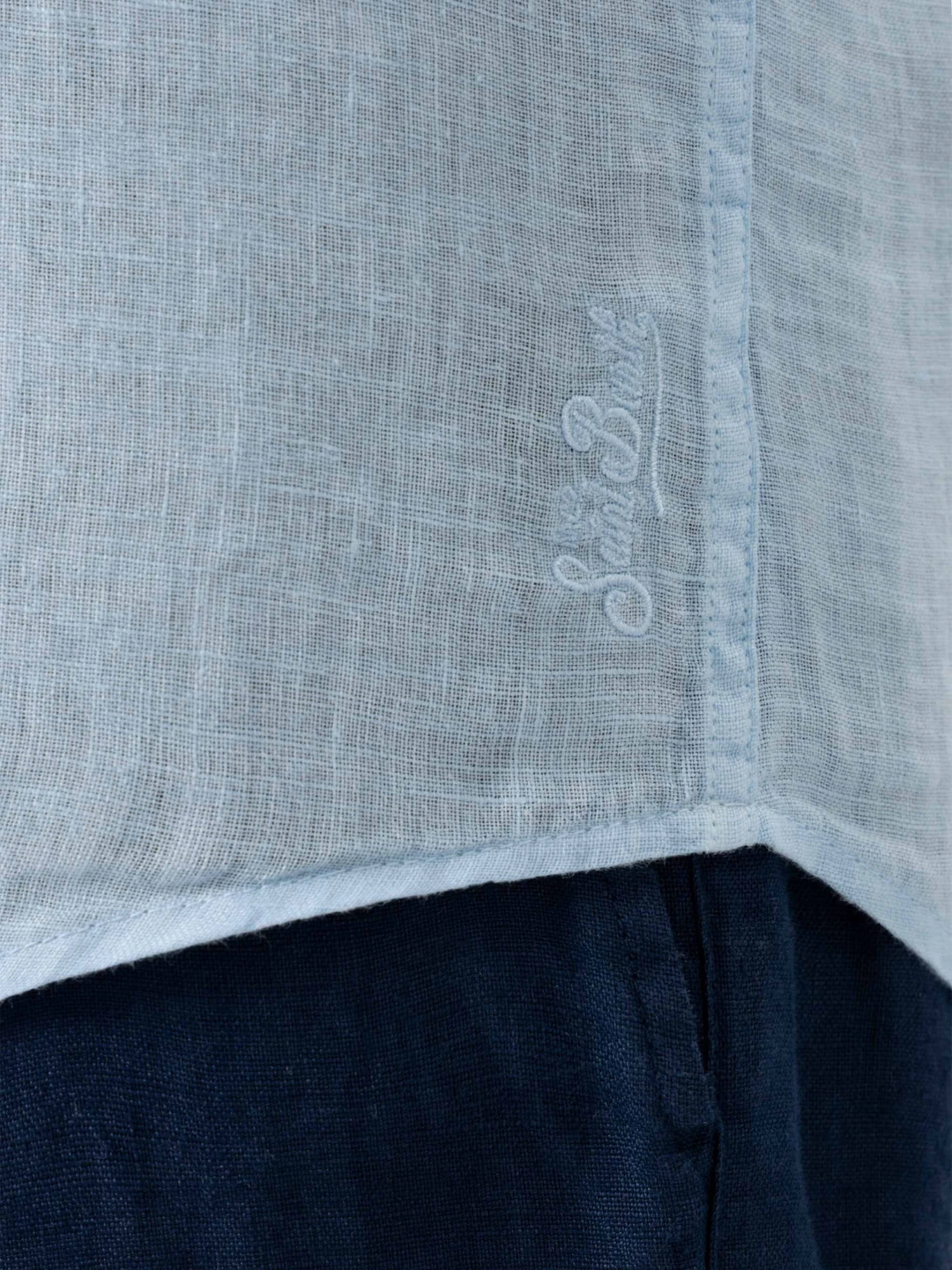 MC2 Saint Barth Light Blue Linen Shirt Pamplona 4 MC2 Saint Barth Light Blue Linen Shirt Pamplona - Image 2
