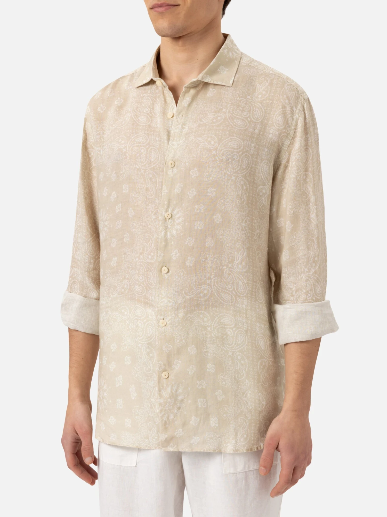MC2 Saint Barth Linen Shirt Pamplona With Bandanna Print 3 MC2 Saint Barth Linen Shirt Pamplona With Bandanna Print