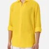 MC2 Saint Barth Yellow Linen Shirt Pamplona -MC2 Saint Barth Shop UID PAMP00101181H MAN SHIRT YELLOW 20250304180000 01