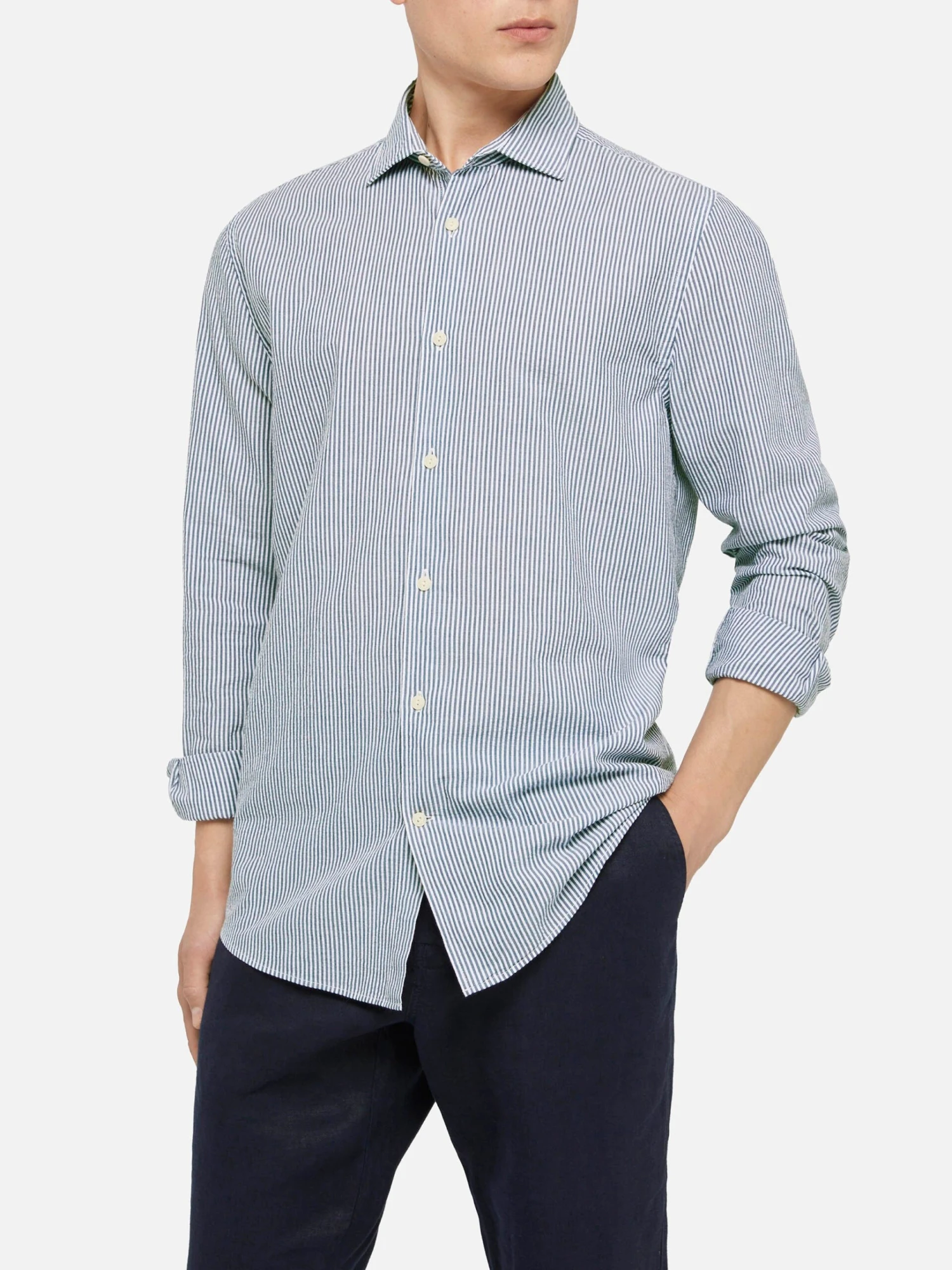 MC2 Saint Barth Light Blue Striped Seersucker Shirt Pamplona 3 MC2 Saint Barth Light Blue Striped Seersucker Shirt Pamplona