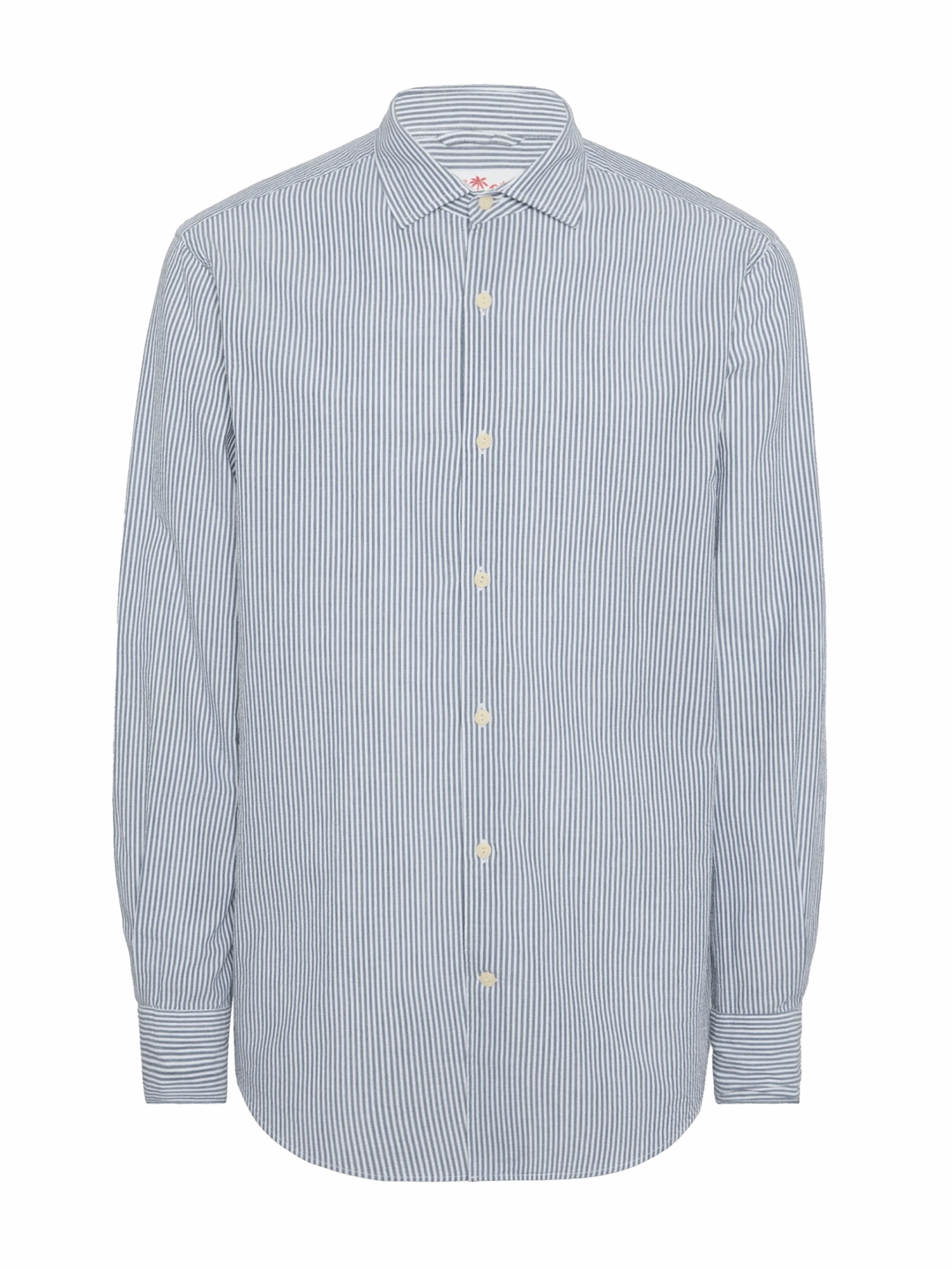 MC2 Saint Barth Light Blue Striped Seersucker Shirt Pamplona 6 MC2 Saint Barth Light Blue Striped Seersucker Shirt Pamplona - Image 4