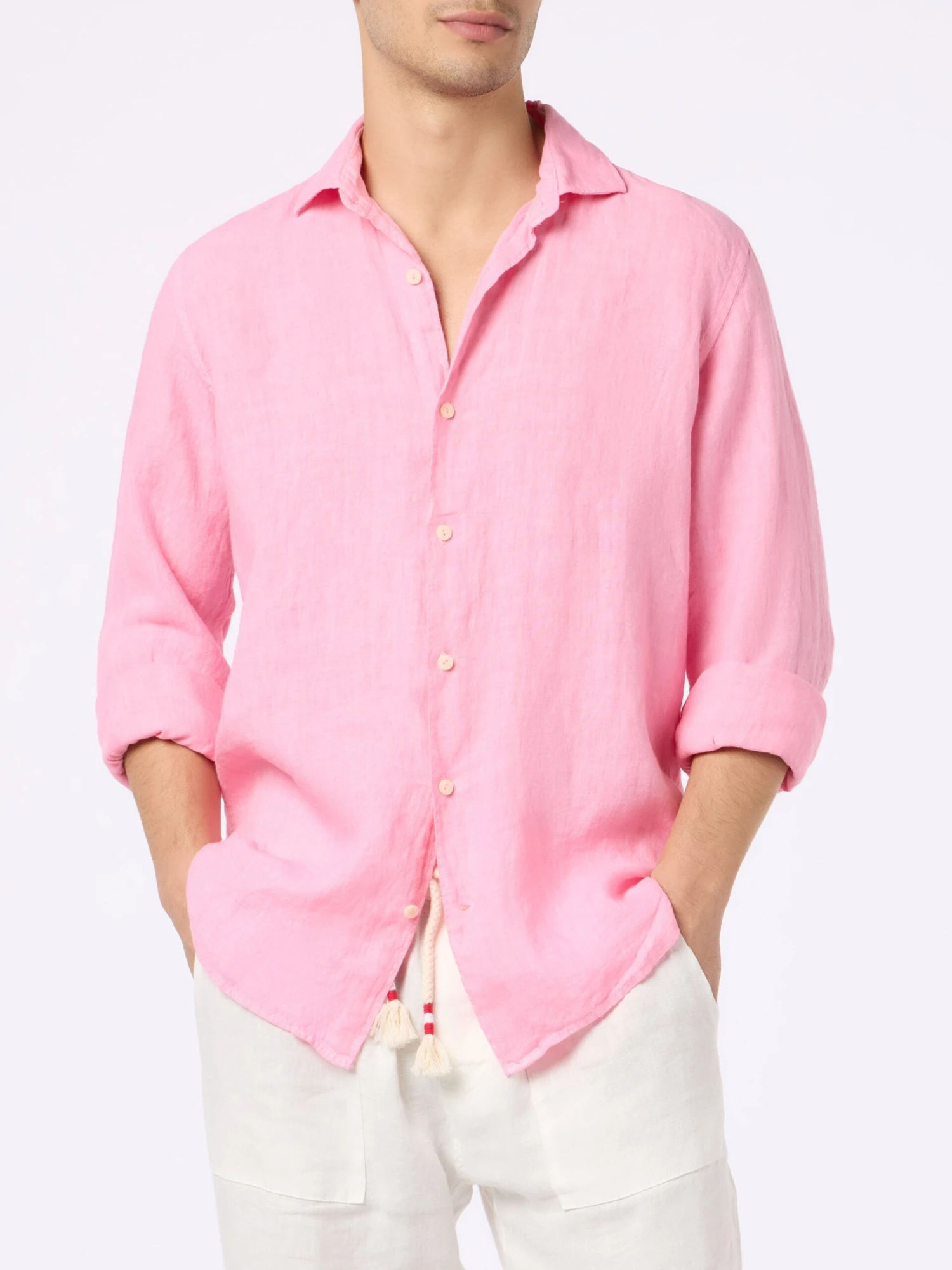 MC2 Saint Barth Bubble Pink Linen Shirt Pamplona 3 MC2 Saint Barth Bubble Pink Linen Shirt Pamplona
