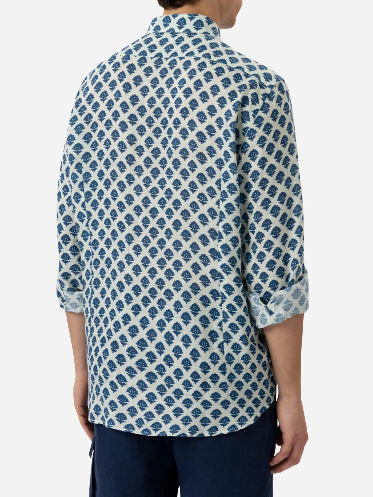 MC2 Saint Barth Linen Shirt Pamplona With Flower Print 5 MC2 Saint Barth Linen Shirt Pamplona With Flower Print - Image 3