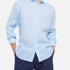 MC2 Saint Barth Light Blue Striped Linen Shirt Pamplona