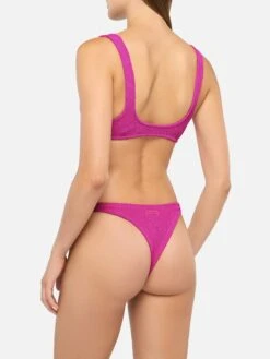 MC2 Saint Barth Naomi Fuchsia Lurex Crinkle Cheeky Swim Briefs - Pamy Lurex Fuchsia Tiny Crinkle Bralette -MC2 Saint Barth Shop UID PAMY00103166H WOMAN TOPBIKINI PINK 0 0 3