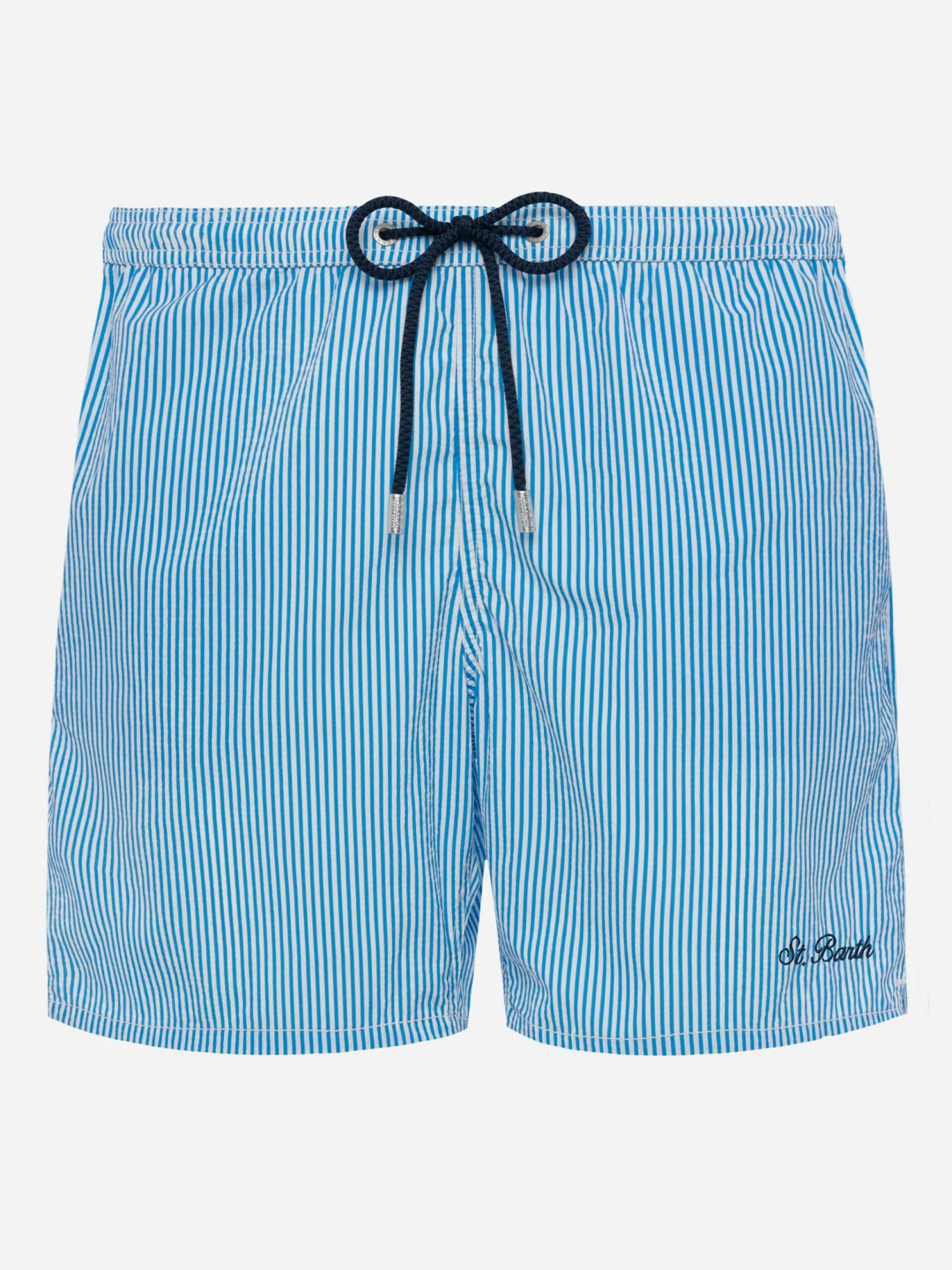 MC2 Saint Barth Seersucker Bluette Striped Classic Light Swim Shorts Patmos 3 MC2 Saint Barth Seersucker Bluette Striped Classic Light Swim Shorts Patmos