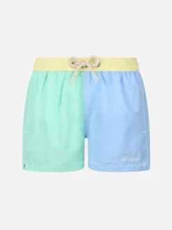 MC2 Saint Barth Boy Color Block Mid-length Swim Shorts Patmos Jr