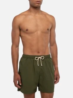MC2 Saint Barth Vintage Military Green Mid-length Swim Shorts Patmos Used -MC2 Saint Barth Shop UID PATM00301283H MAN SWIMSHORT GREEN PLAIN.COLOR MC2 1