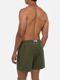MC2 Saint Barth Vintage Military Green Mid-length Swim Shorts Patmos Used -MC2 Saint Barth Shop UID PATM00301283H MAN SWIMSHORT GREEN PLAIN.COLOR MC2 3
