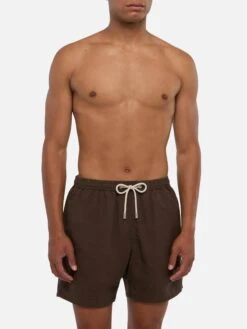 MC2 Saint Barth Vintage Brown Mid-length Swim Shorts Patmos Used -MC2 Saint Barth Shop UID PATM00301285H MAN SWIMSHORT BROWN PLAIN.COLOR MC2 1