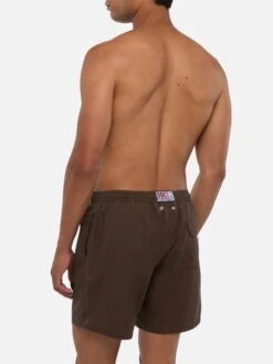 MC2 Saint Barth Vintage Brown Mid-length Swim Shorts Patmos Used -MC2 Saint Barth Shop UID PATM00301285H MAN SWIMSHORT BROWN PLAIN.COLOR MC2 3