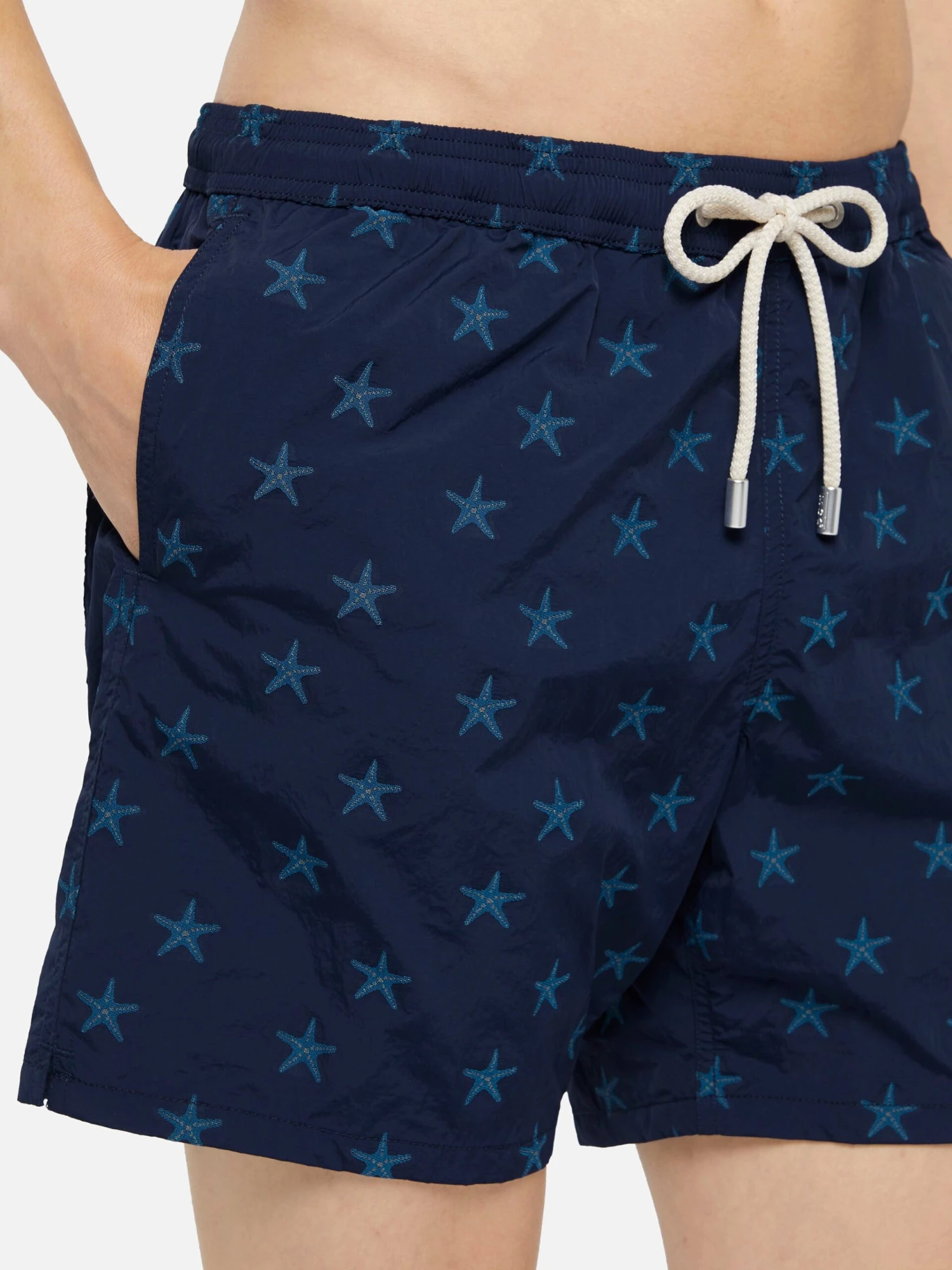 MC2 Saint Barth Mid-length Swim Shorts Patmos The Riviera With All Over Seastar Jacquard 6 MC2 Saint Barth Mid-length Swim Shorts Patmos The Riviera With All Over Seastar Jacquard - Image 4
