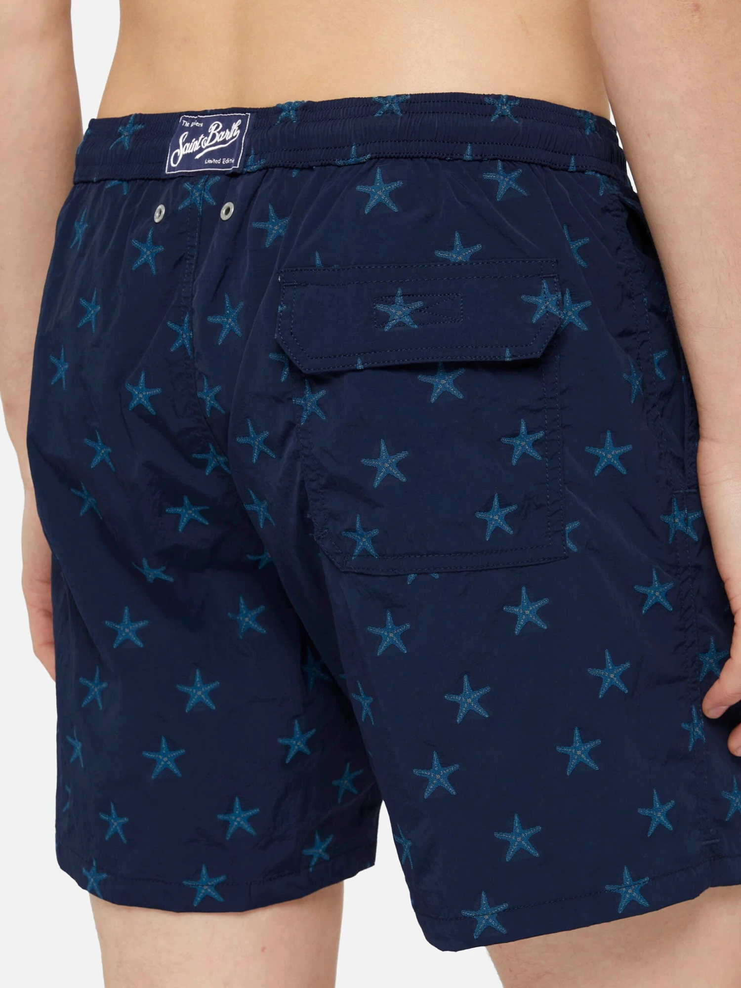 MC2 Saint Barth Mid-length Swim Shorts Patmos The Riviera With All Over Seastar Jacquard 8 MC2 Saint Barth Mid-length Swim Shorts Patmos The Riviera With All Over Seastar Jacquard - Image 6