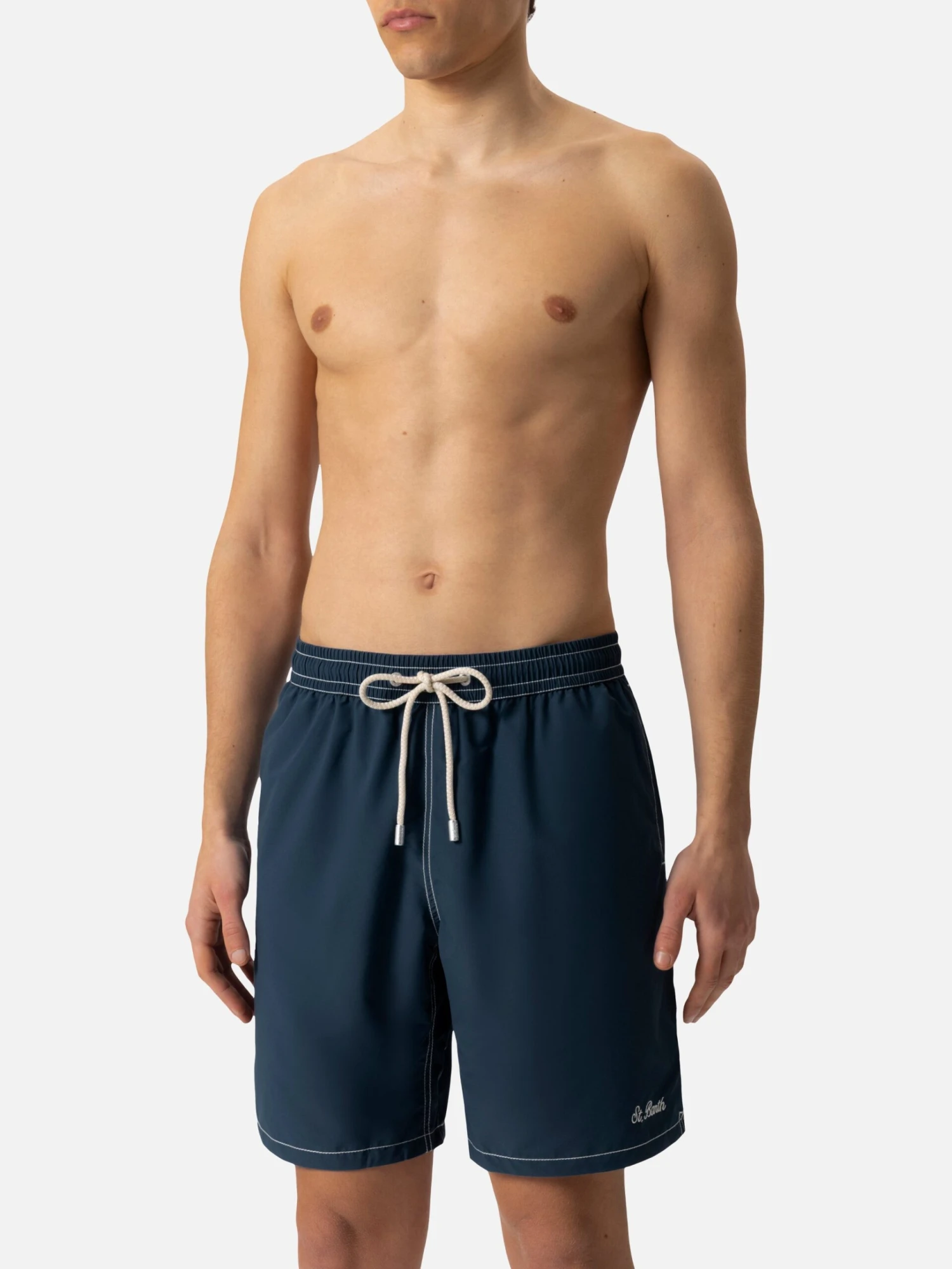 MC2 Saint Barth Navy Blue Long Swim Shorts Patmos 7 MC2 Saint Barth Navy Blue Long Swim Shorts Patmos - Image 5