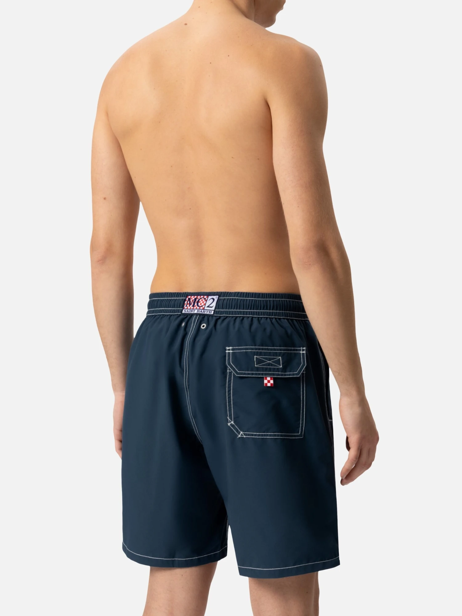 MC2 Saint Barth Navy Blue Long Swim Shorts Patmos 9 MC2 Saint Barth Navy Blue Long Swim Shorts Patmos - Image 7