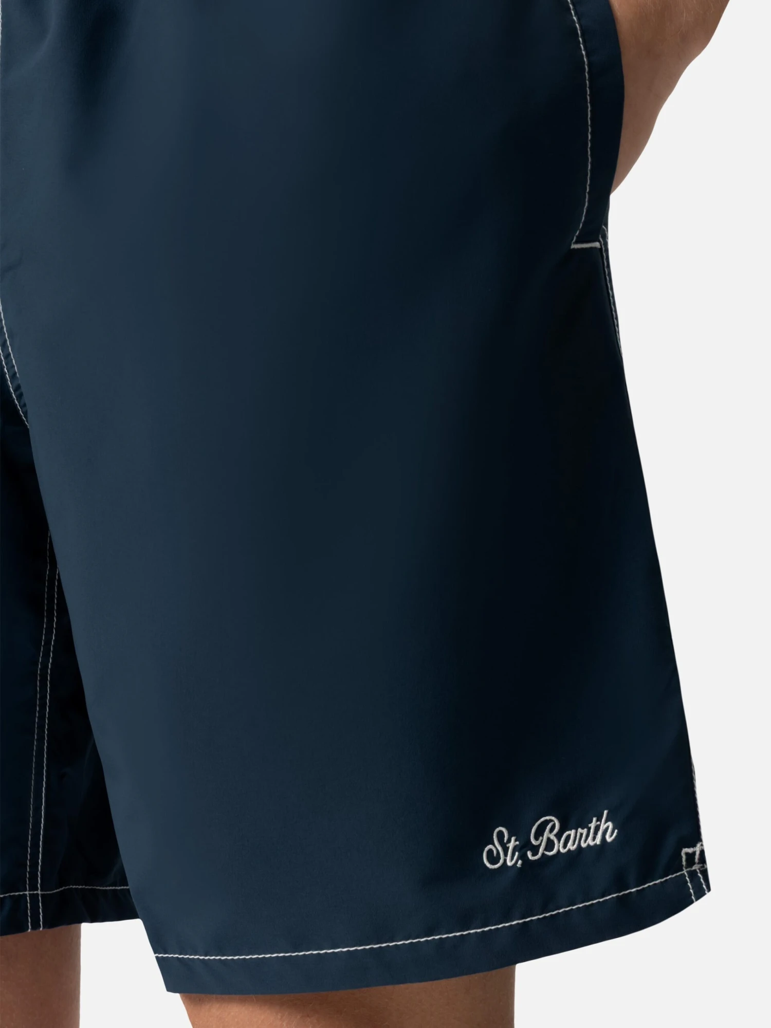 MC2 Saint Barth Navy Blue Long Swim Shorts Patmos 8 MC2 Saint Barth Navy Blue Long Swim Shorts Patmos - Image 6