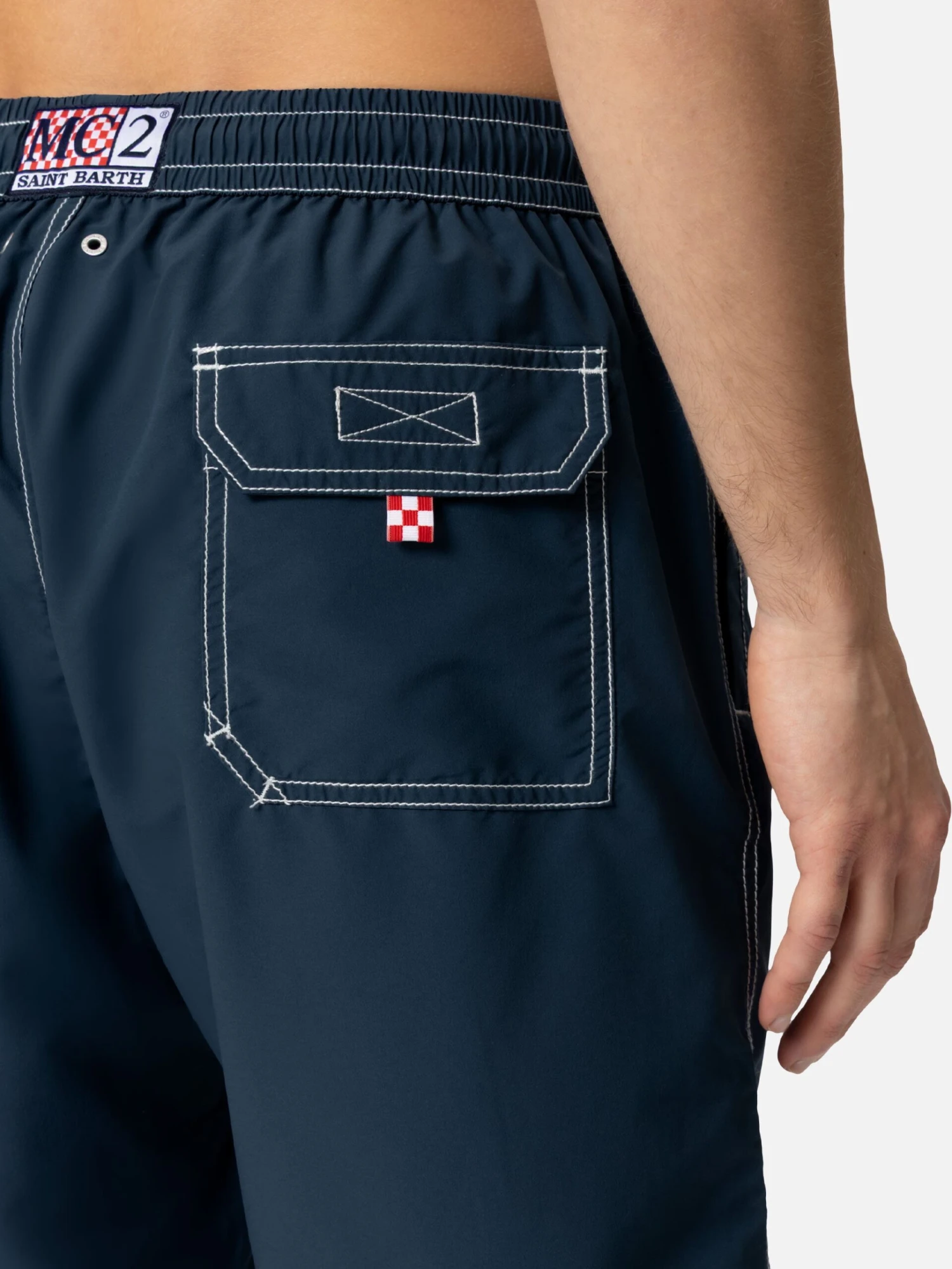MC2 Saint Barth Navy Blue Long Swim Shorts Patmos 10 MC2 Saint Barth Navy Blue Long Swim Shorts Patmos - Image 8