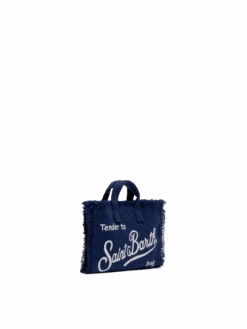 MC2 Saint Barth Navy Blue Linen Phone Bag -MC2 Saint Barth Shop UID PHONE00201897H ACCESSORY BAG BLUE PLAIN.COLOR MC2 3