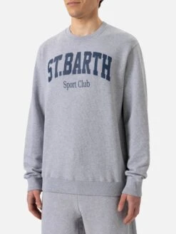 MC2 Saint Barth Ponza Crewneck Cotton Sweatshirt With St. Barth Sport Club Print